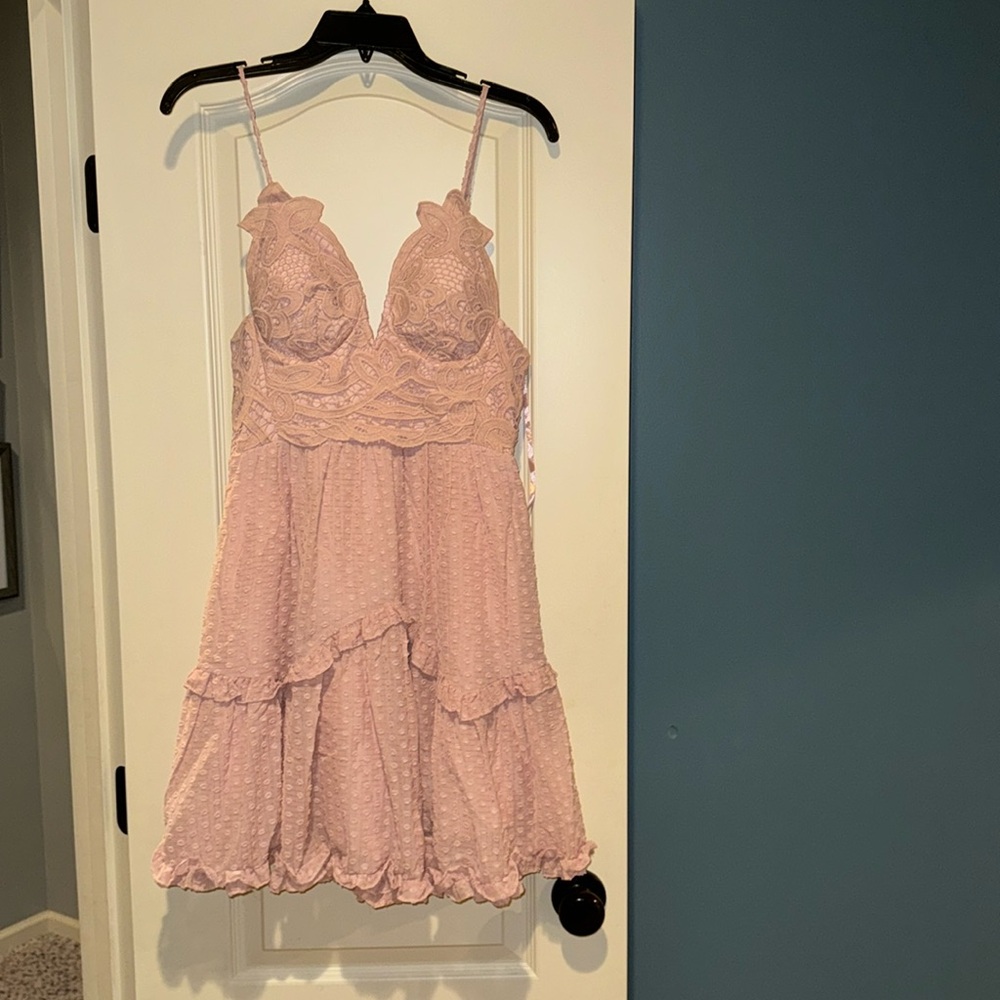 Lace pink sun dress